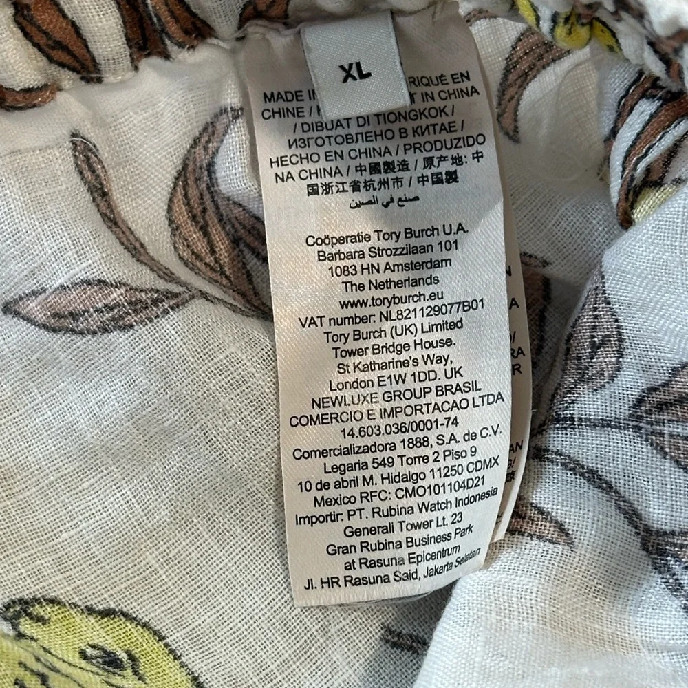 Tory Burch Printed Linen Camp Shorts Floral Print